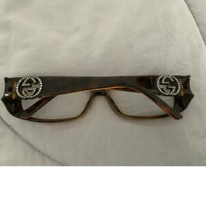 Gucci Brown Tortoiseshell Glasses with Silver Logo GG 3557 Offers Welcome